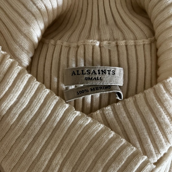 All Saints white long sleeve dress, 100% merino wool - Picture 2 of 4